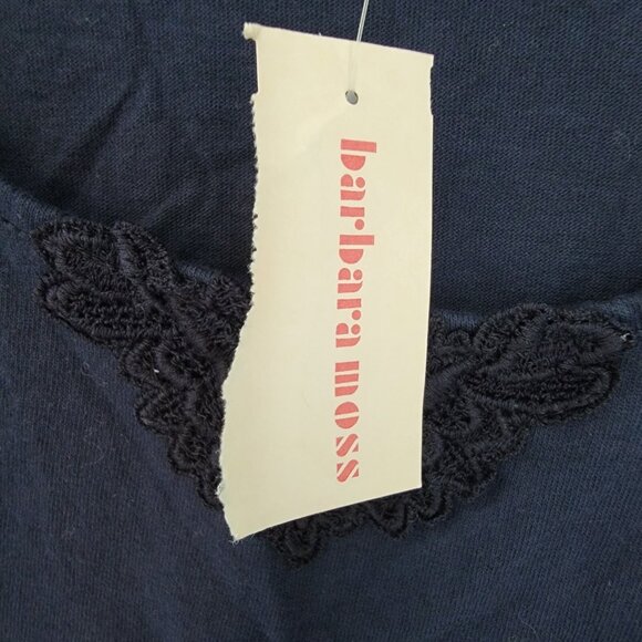 NWT Vintage Stratosphere Barbara Moss Preshrunk Cotton‎ Black Tank Top  OSFA NEW - Picture 4 of 9